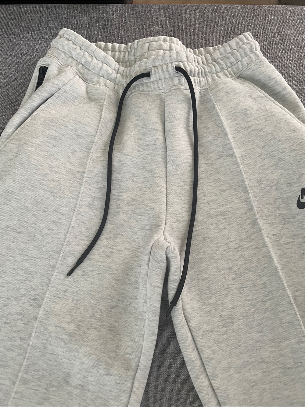 Nike Men’s Light Heather Gray Joggers with Black Drawcord
